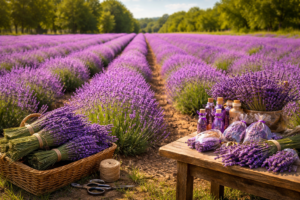 polje lavande u cvatu