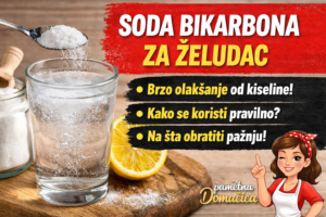 soda bikarbona za želudac u čaši vode