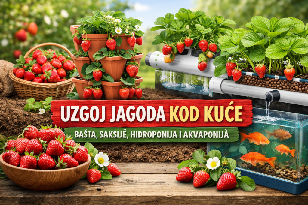 Uzgoj jagoda kod kuće u bašti, saksijama, hidroponiji i akvaponiji