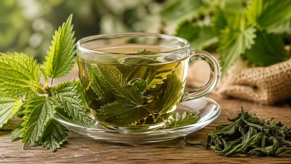 čaj od koprive prirodni napitak u šolji